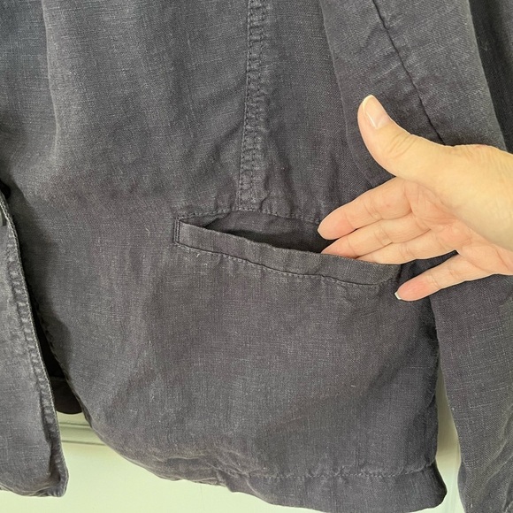 Poetry 100% Linen Blazer Dusky Purple Womens size 12 Spring Summer Casual Artsy - Picture 5 of 13